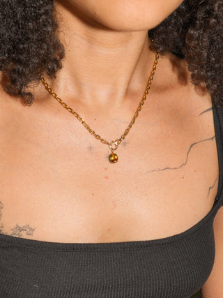 Sunset Citrine Oval Cut Charm in Yellow 14k Gold