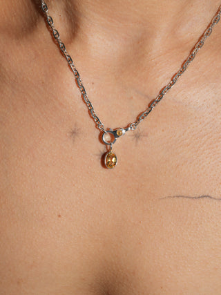 Feelings Citrine Oval Cut Charm in Sterling Silver