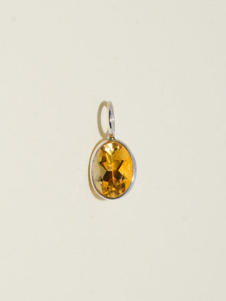Feelings Citrine Oval Cut Charm in Sterling Silver