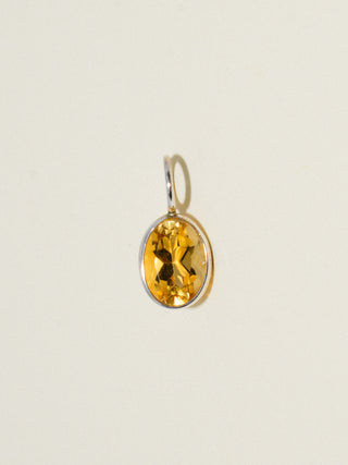 Feelings Citrine Oval Cut Charm in Sterling Silver