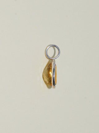 Sunraay Citrine Oval Cut Charm in Sterling Silver