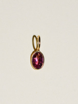 Mi Vida Pink Tourmaline Oval Cut Charm in Yellow 14k Gold