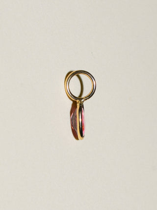 Mi Vida Pink Tourmaline Oval Cut Charm in Yellow 14k Gold