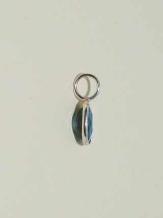 Night Stroll London Blue Topaz Rose Oval Cut Charm in Sterling Silver