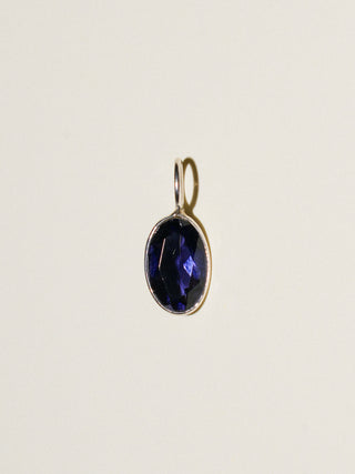 Fluttering Iolite Oval Cut Charm in Sterling Silver