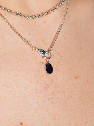 Fluttering Iolite Oval Cut Charm in Sterling Silver