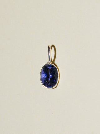 Grapeade Iolite Oval Cut Charm in Sterling Silver