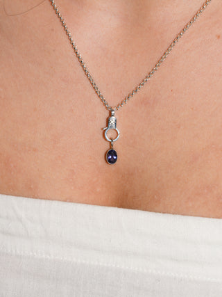 Grapeade Iolite Oval Cut Charm in Sterling Silver