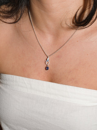 Grapeade Iolite Oval Cut Charm in Sterling Silver