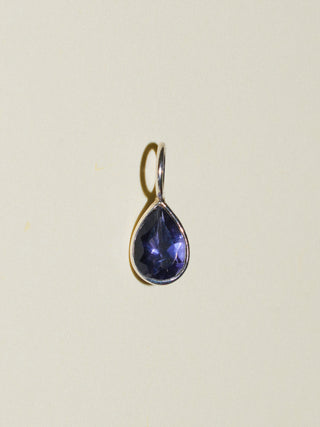 Vineyard Iolite Teardrop Cut Charm in Sterling Silver