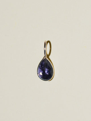 Vineyard Iolite Teardrop Cut Charm in Sterling Silver
