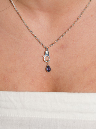 Vineyard Iolite Teardrop Cut Charm in Sterling Silver
