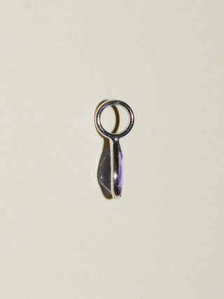 Ube Cheesecake Tanzanite Teardrop Cut Charm in White 14k Gold