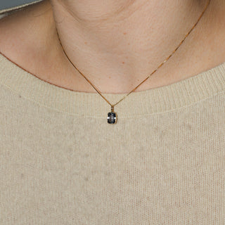 Shadow Blue Spinel Cushion Cut Charm in 14k Yellow Gold