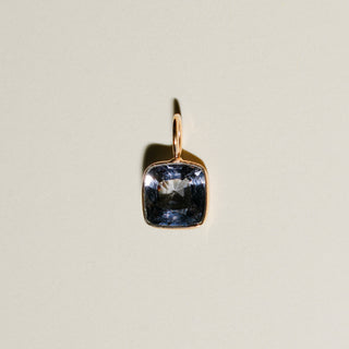 Moonlight Blue Spinel Cushion Cut Charm in 14k Yellow Gold