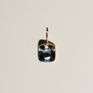 Moonlight Blue Spinel Cushion Cut Charm in 14k Yellow Gold