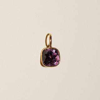 Valerian Spinel Cushion Cut Charm in Yellow 14k Gold