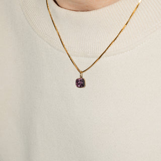 Valerian Spinel Cushion Cut Charm in Yellow 14k Gold