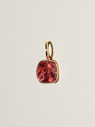 Rock Spray Spinel Cushion Cut Charm in Yellow 14k Gold