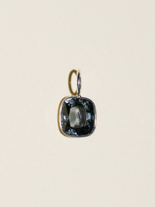 Midnight Mantra Spinel Cushion Cut Charm in White 14k Gold