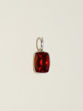 Heartbeat Hessonite Cushion Cut Charm in Sterling Silver