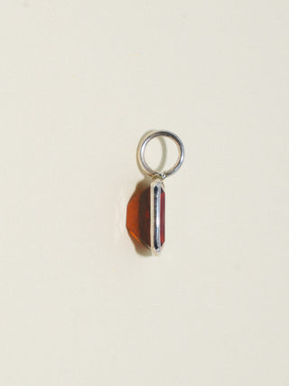 Heartbeat Hessonite Cushion Cut Charm in Sterling Silver