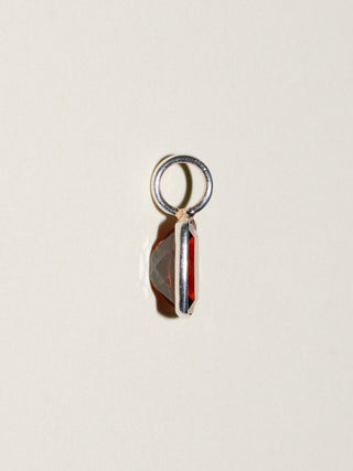 Oiled Cedar Hessonite Can Cut Charm in Sterling Silver