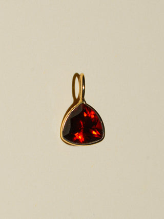Summer Crush Hessonite Trillion Cut Charm in Yellow 14k Gold