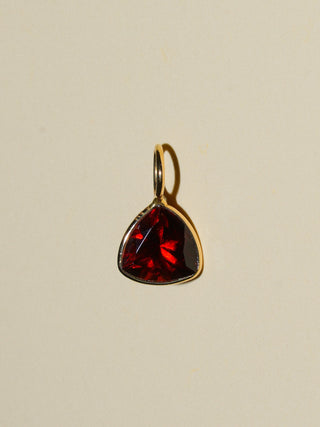 Summer Crush Hessonite Trillion Cut Charm in Yellow 14k Gold
