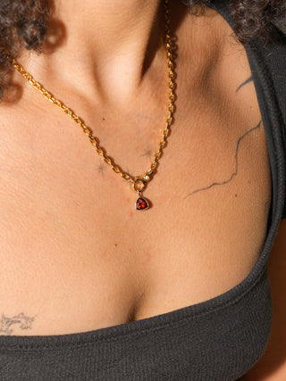 Summer Crush Hessonite Trillion Cut Charm in Yellow 14k Gold