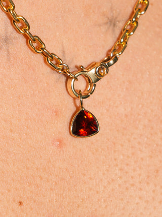 Summer Crush Hessonite Trillion Cut Charm in Yellow 14k Gold