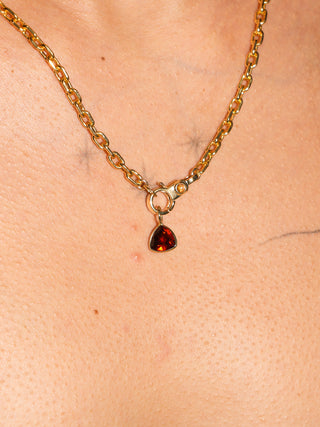Summer Crush Hessonite Trillion Cut Charm in Yellow 14k Gold