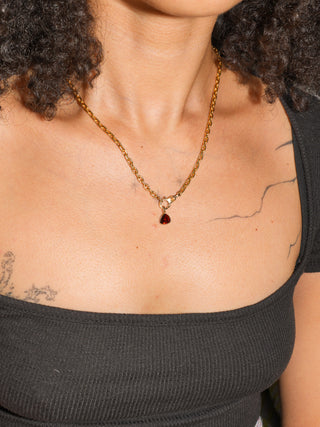 Summer Crush Hessonite Trillion Cut Charm in Yellow 14k Gold