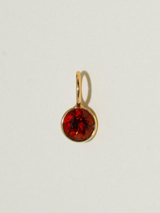 Spooky Season Hessonite Round Cut Charm in Yellow 14k Gold