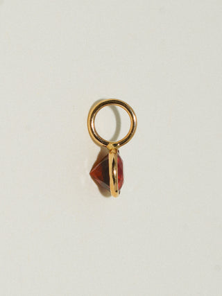 Spooky Season Hessonite Round Cut Charm in Yellow 14k Gold
