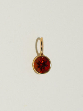 Spooky Season Hessonite Round Cut Charm in Yellow 14k Gold