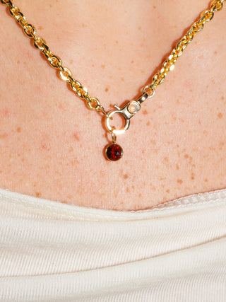Spooky Season Hessonite Round Cut Charm in Yellow 14k Gold