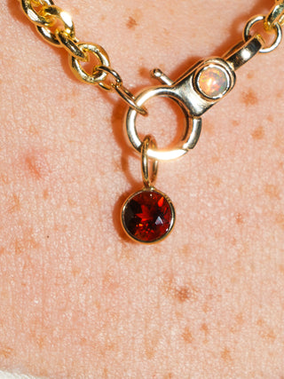 Spooky Season Hessonite Round Cut Charm in Yellow 14k Gold