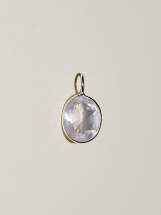 Rosie Rose Quartz Oval Cut Charm in Sterling Silver