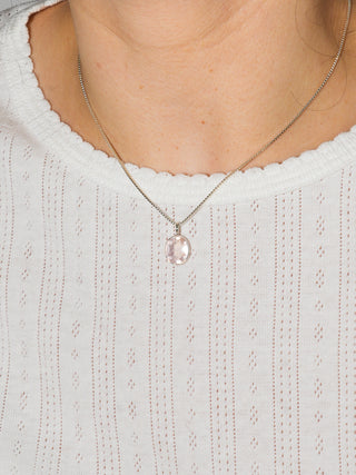 Rosie Rose Quartz Oval Cut Charm in Sterling Silver