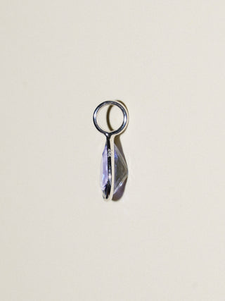Emperor Tanzanite Teardrop Cut Charm in White 14k Gold
