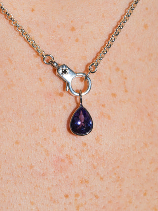 Emperor Tanzanite Teardrop Cut Charm in White 14k Gold