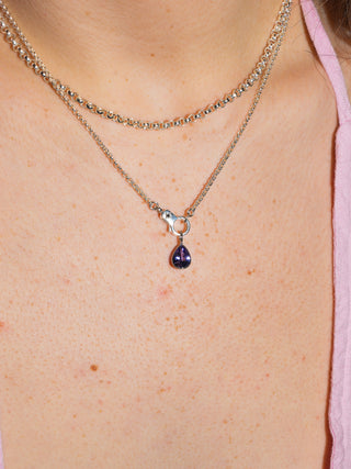 Emperor Tanzanite Teardrop Cut Charm in White 14k Gold