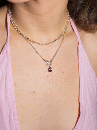 Emperor Tanzanite Teardrop Cut Charm in White 14k Gold