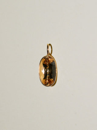 Mango Golden Beryl Oval Cut Charm in Yellow 14k Gold