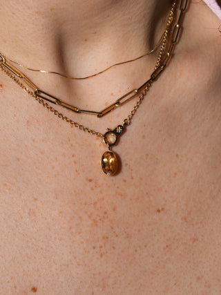 Mango Golden Beryl Oval Cut Charm in Yellow 14k Gold