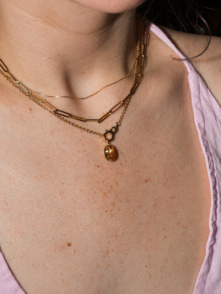 Mango Golden Beryl Oval Cut Charm in Yellow 14k Gold