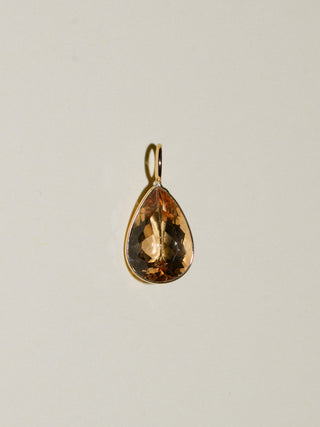 Oh, Honey Golden Beryl Teardrop Cut Charm in Yellow 14k Gold