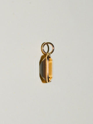 Gilded Golden Beryl Emerald Cut Charm in Yellow 14k Gold