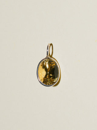 Dandelion Yellow Beryl Oval Cut Charm in Sterling Silver